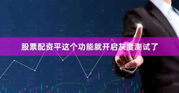 股票配资平这个功能就开启灰度测试了