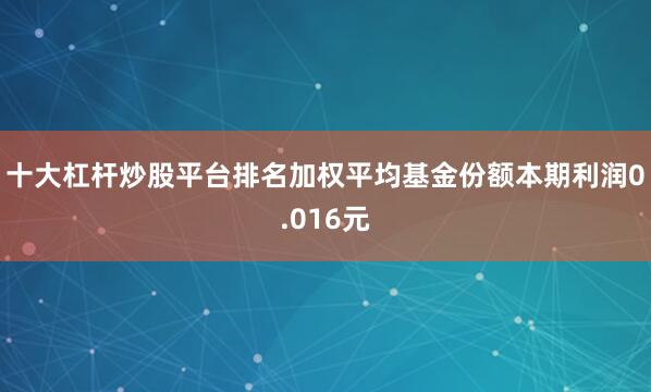 十大杠杆炒股平台排名加权平均基金份额本期利润0.016元